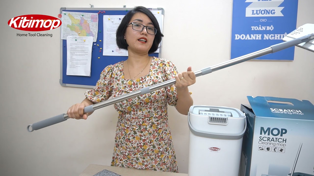 Video review bộ lau nhà thông minh tự vắt Kitimop C6